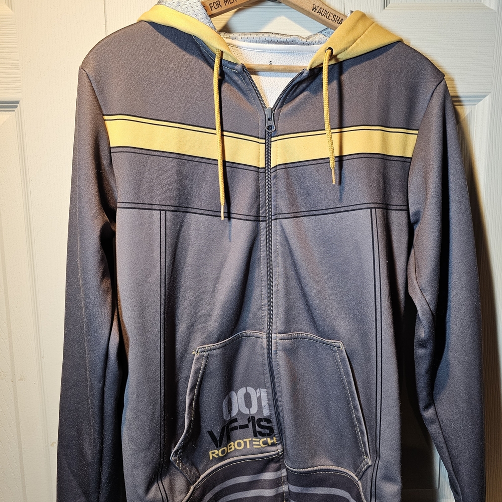 Gray and Yellow Men's Hoodie